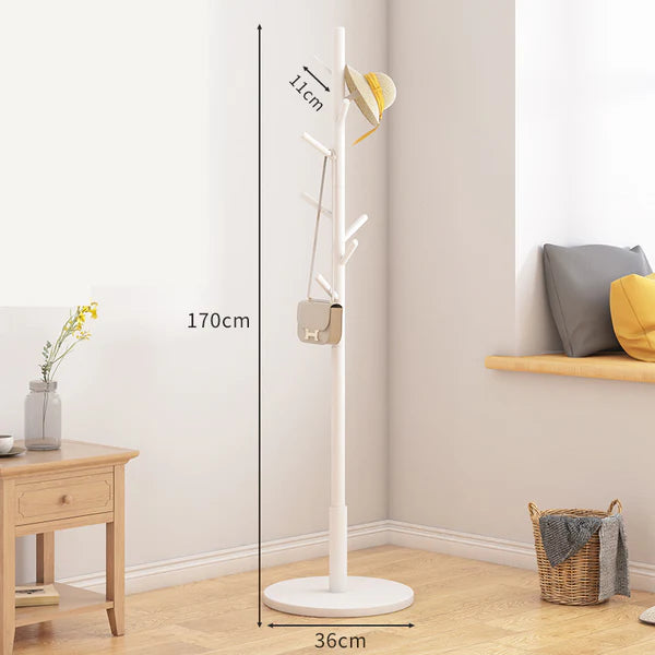Solid Wood Floor Coat Hanger Bedroom Home Vertical