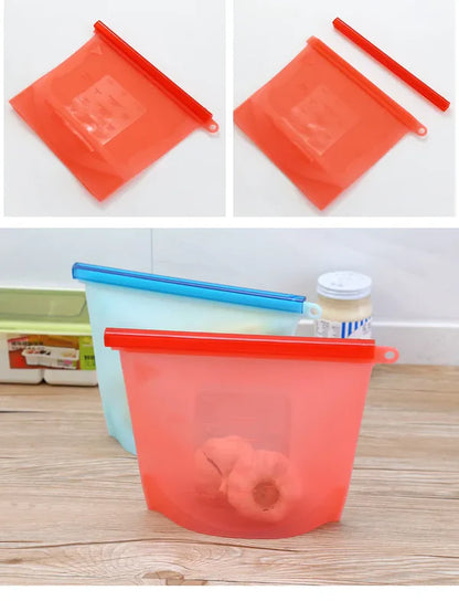Silicone fresh-keeping bag vacuum sealed bag food storage bag refrigerator food fruit storage bag