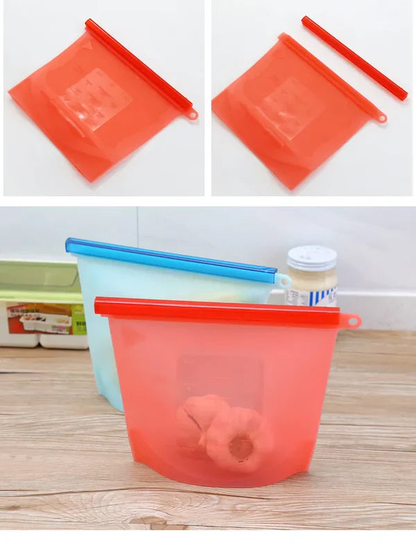 Silicone fresh-keeping bag vacuum sealed bag food storage bag refrigerator food fruit storage bag