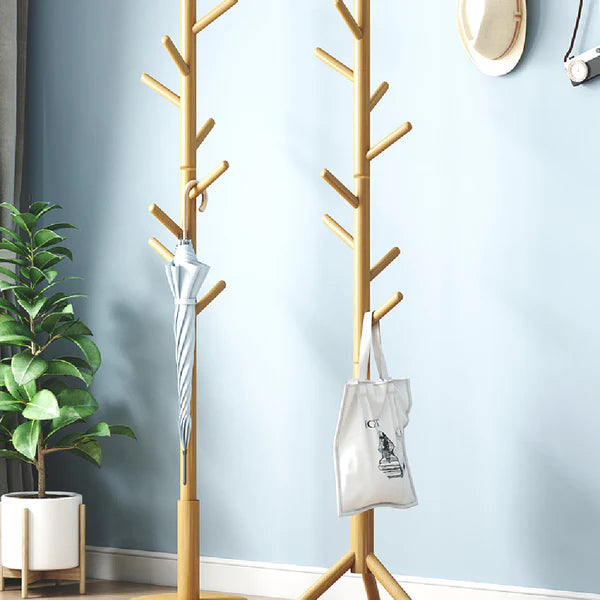 Solid Wood Floor Coat Hanger Bedroom Home Vertical